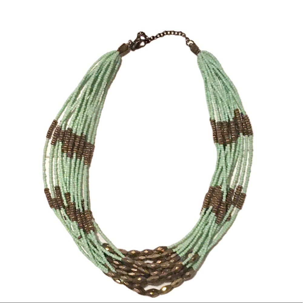 Boho Chic turquoise beaded necklace